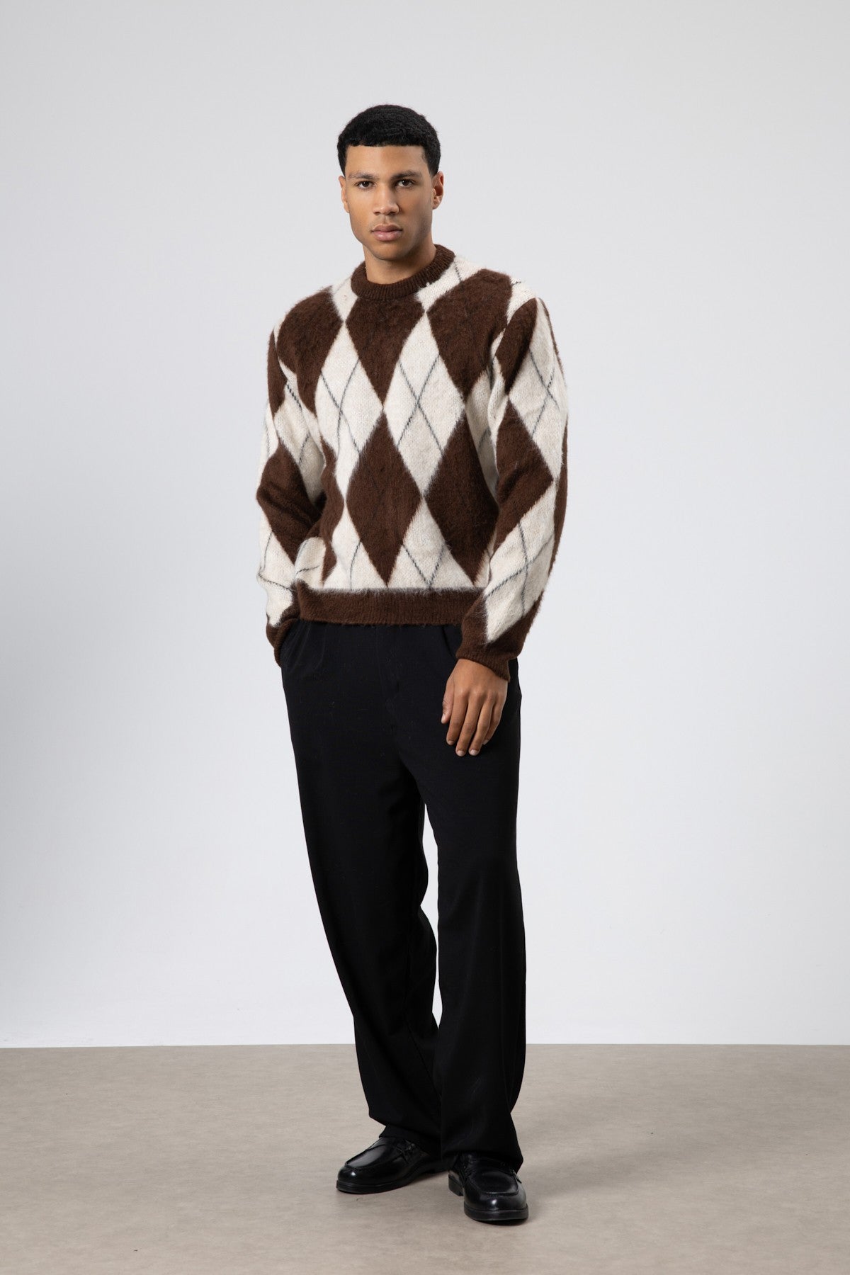 Oversized Sweater with a Baklava Pattern