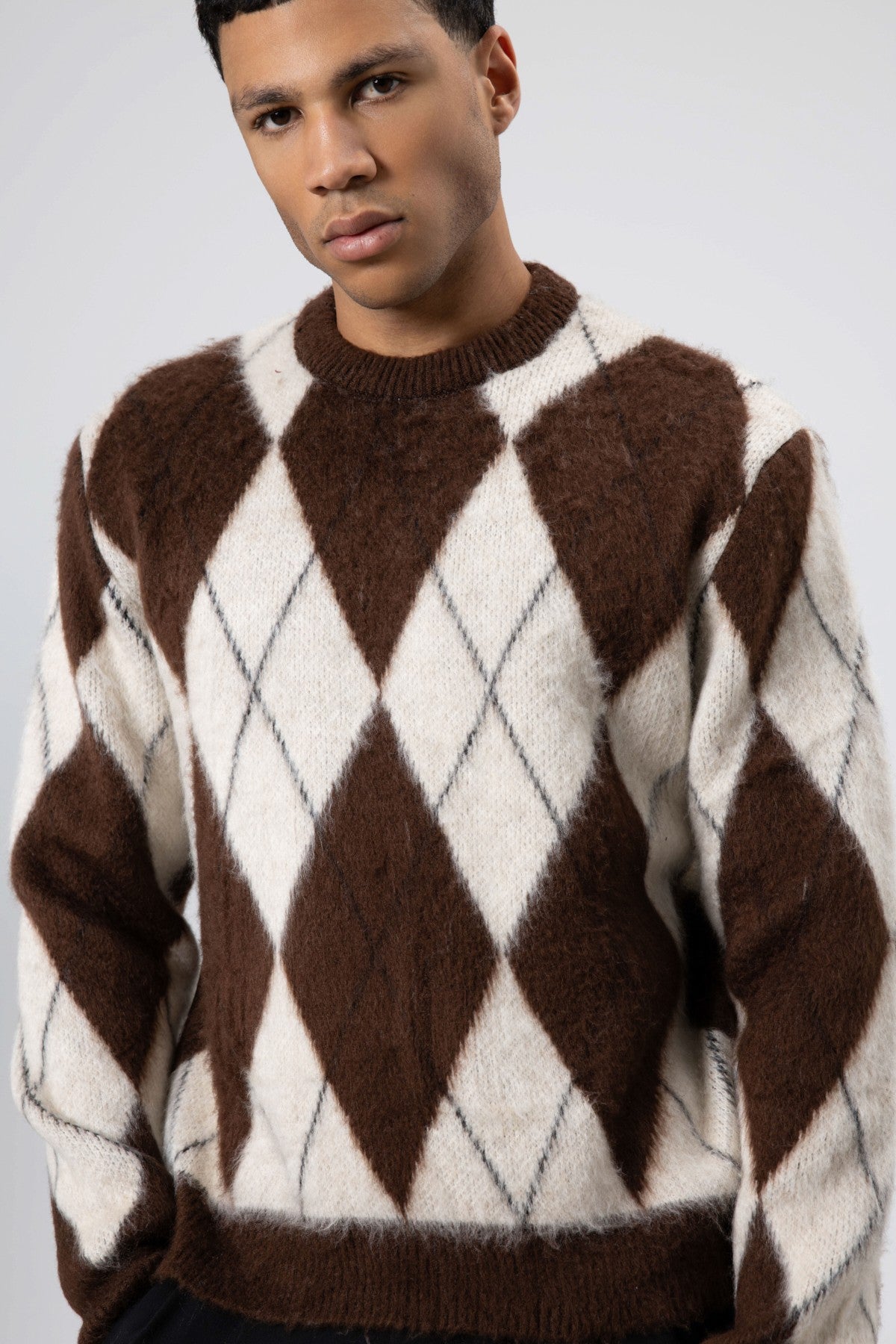 Oversized Sweater with a Baklava Pattern