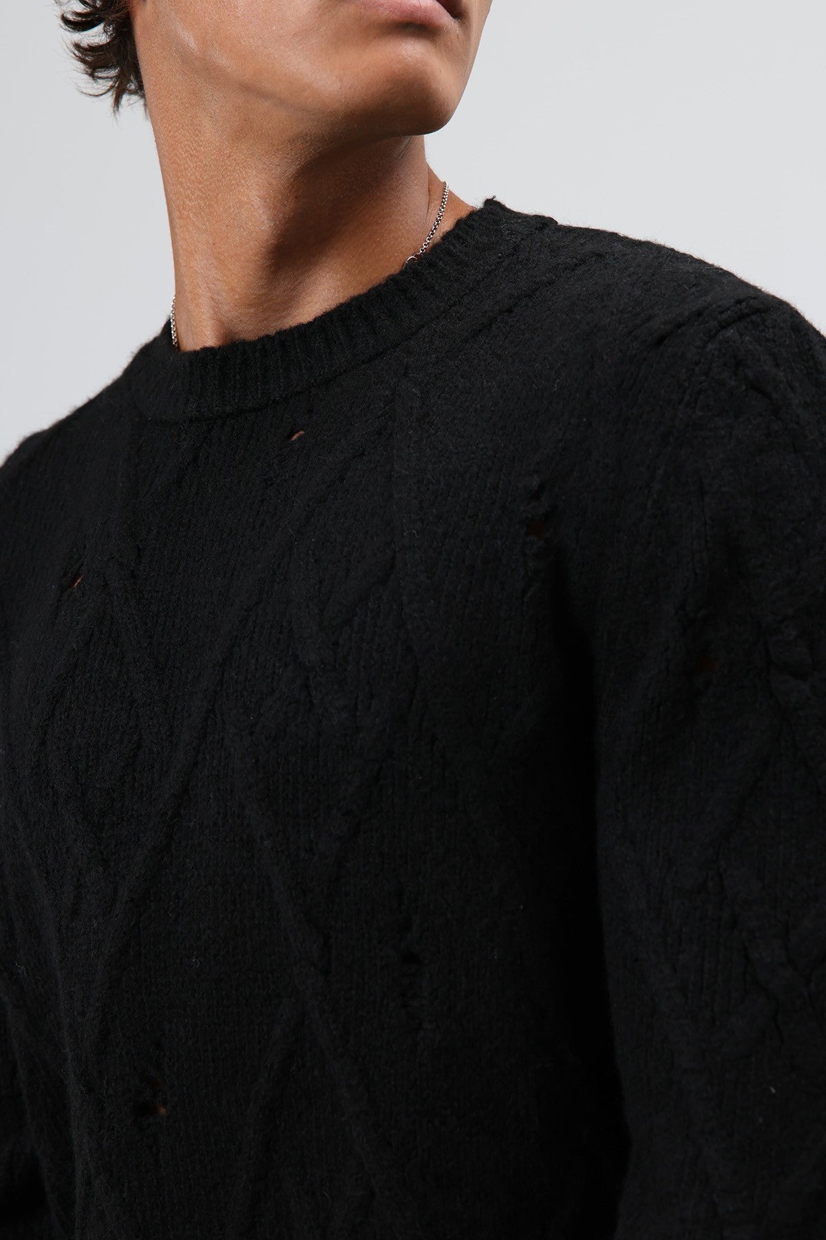 Oversized Patterned Knit Sweater
