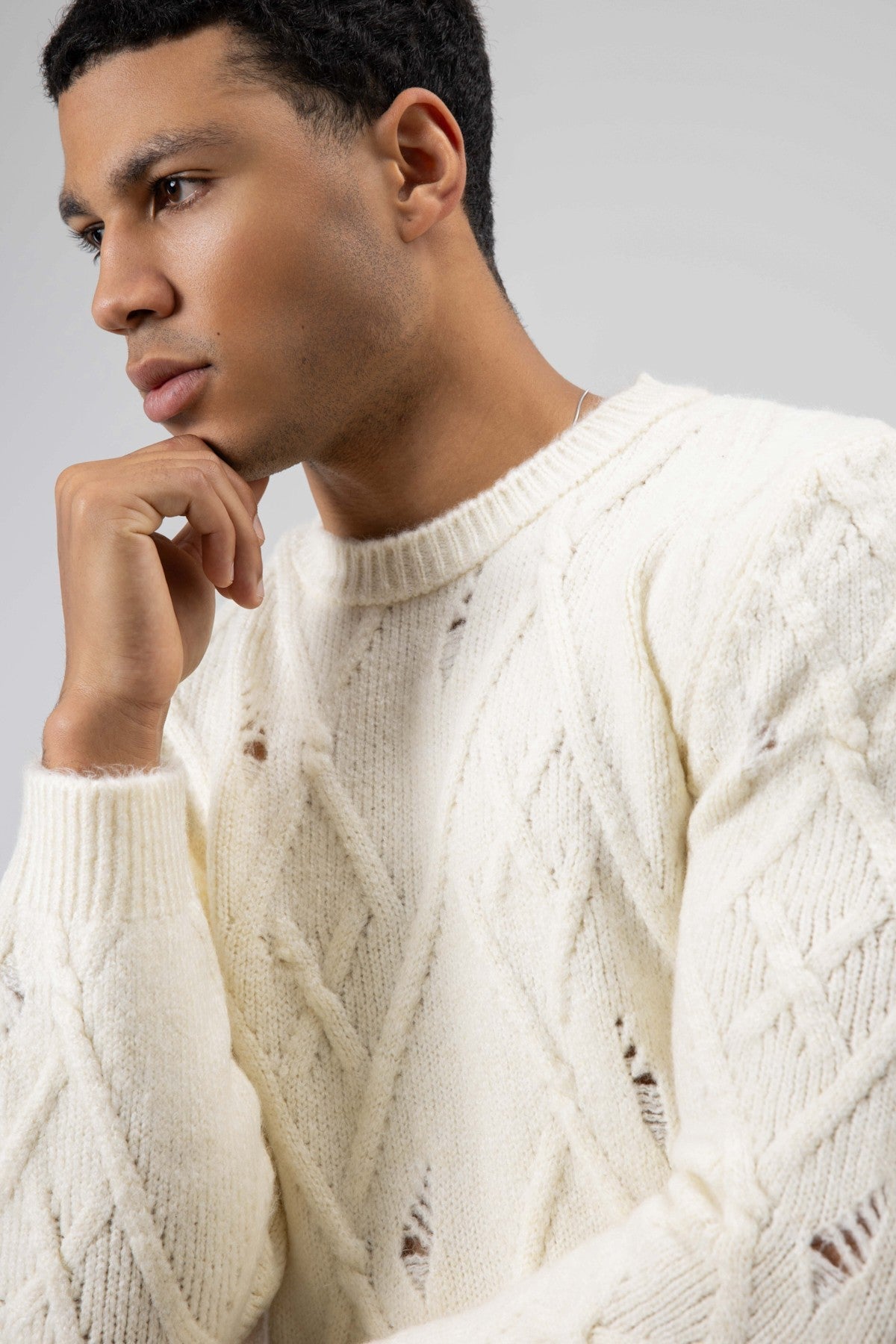Oversized Patterned Knit Sweater