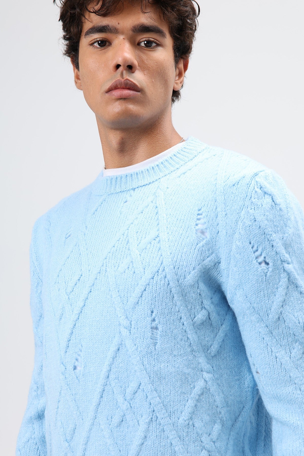 Oversized Patterned Knit Sweater