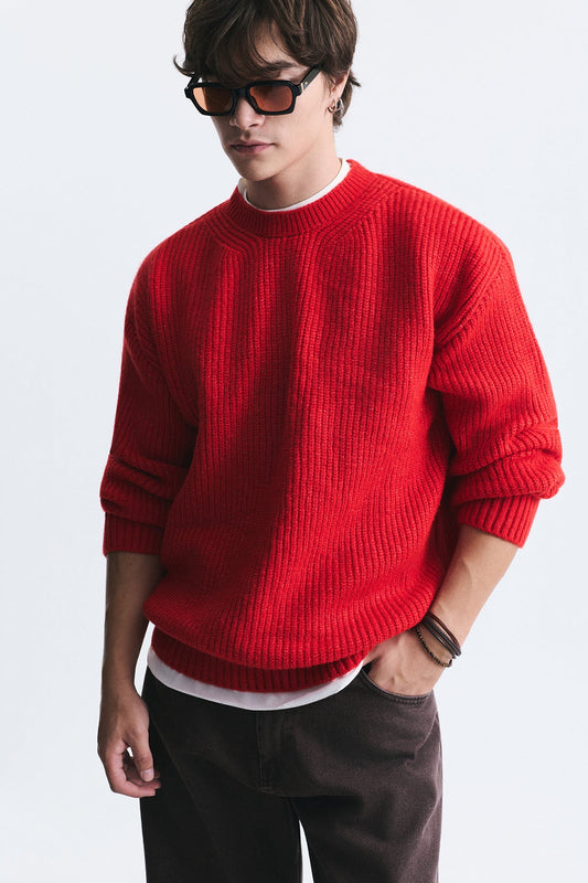 Oversized Ribbed Knit Sweater