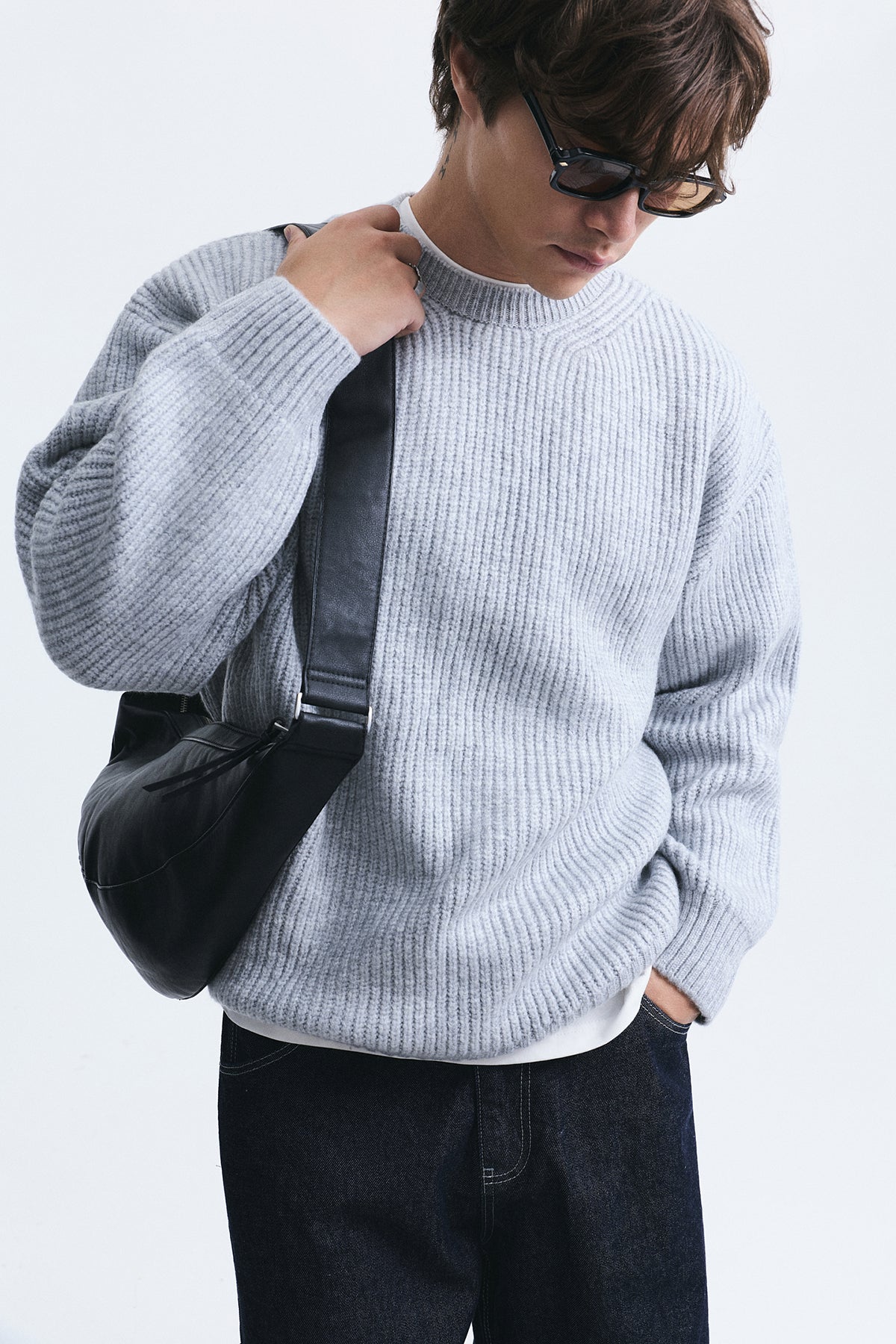 Oversized Ribbed Knit Sweater