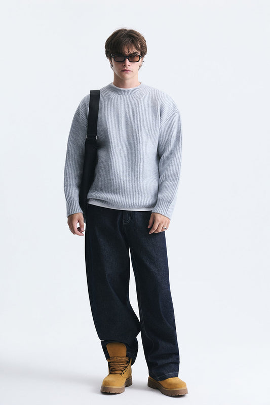 Oversized Ribbed Knit Sweater
