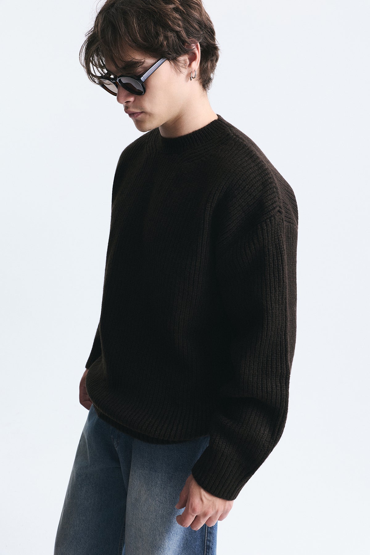 Oversized Ribbed Knit Sweater