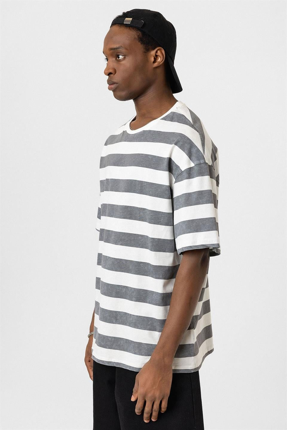 Oversized Striped T-Shirt (Pre-Washed)