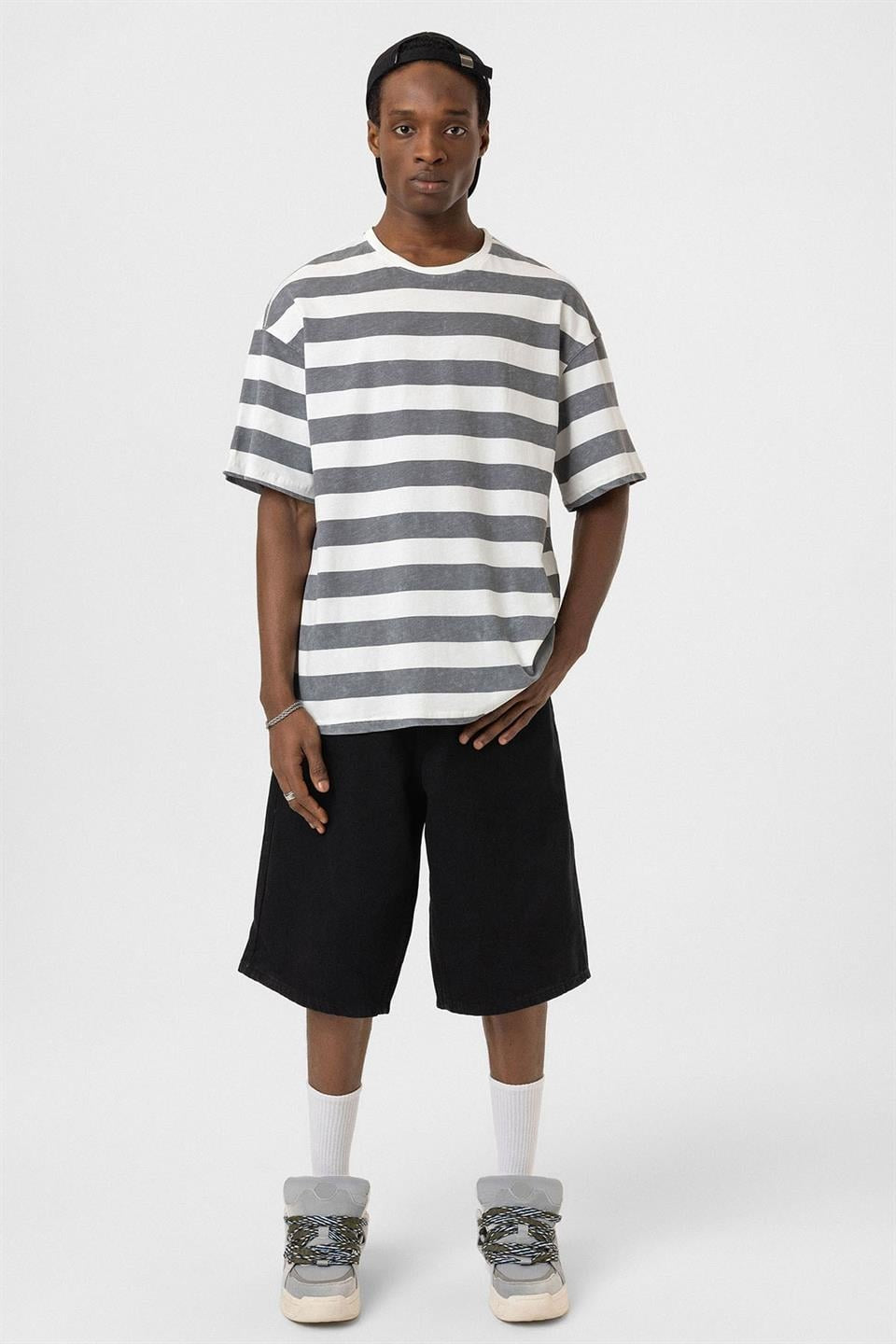 Oversized Striped T-Shirt (Pre-Washed)