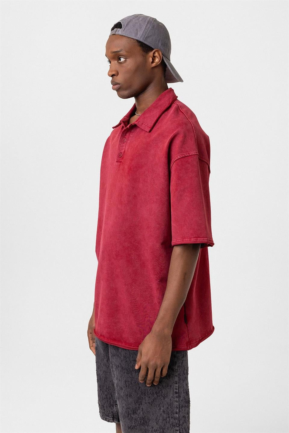 Oversized Polo-Neck T-Shirt (Machine Washable)