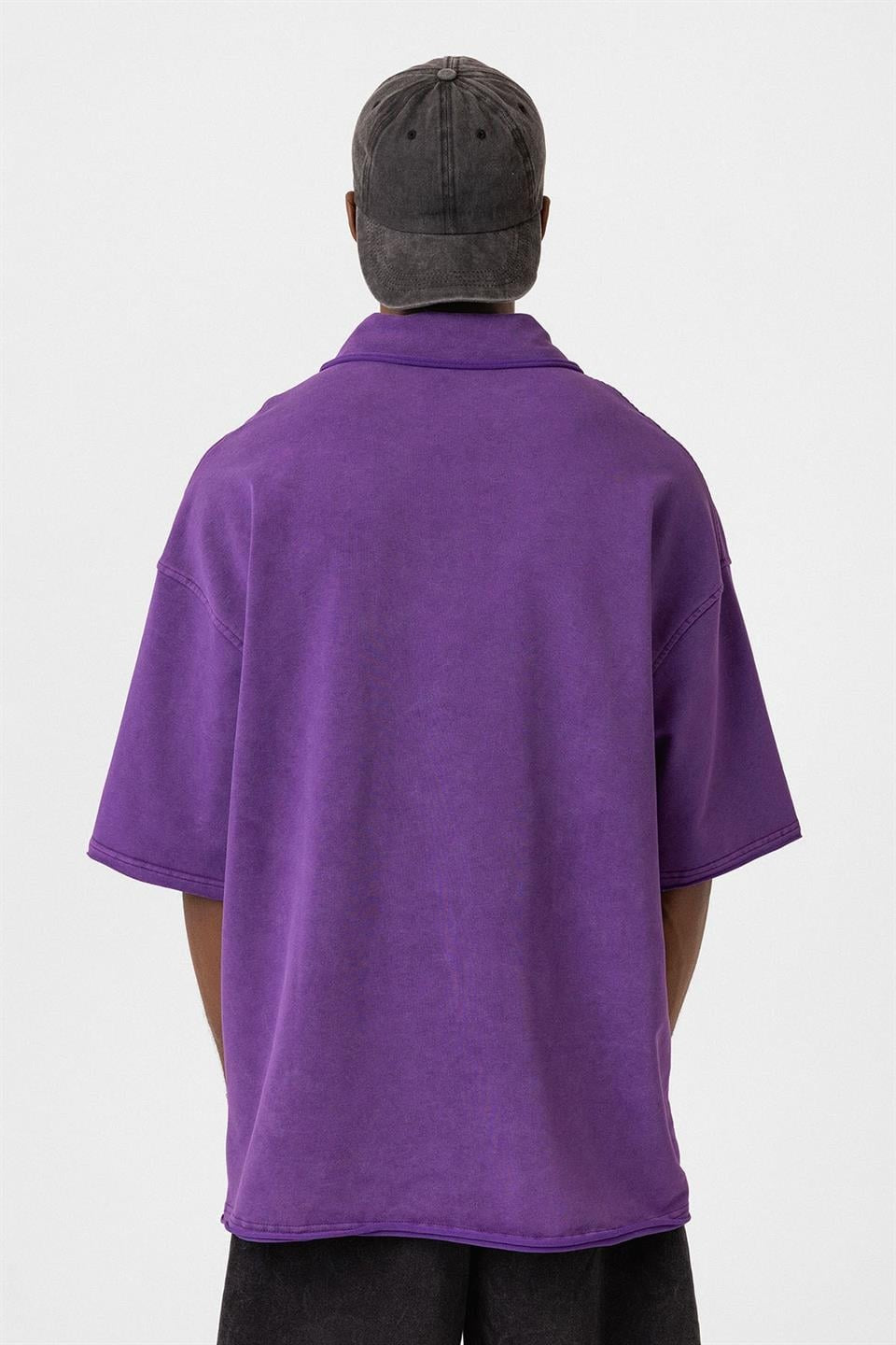 Oversized Polo-Neck T-Shirt (Machine Washable)