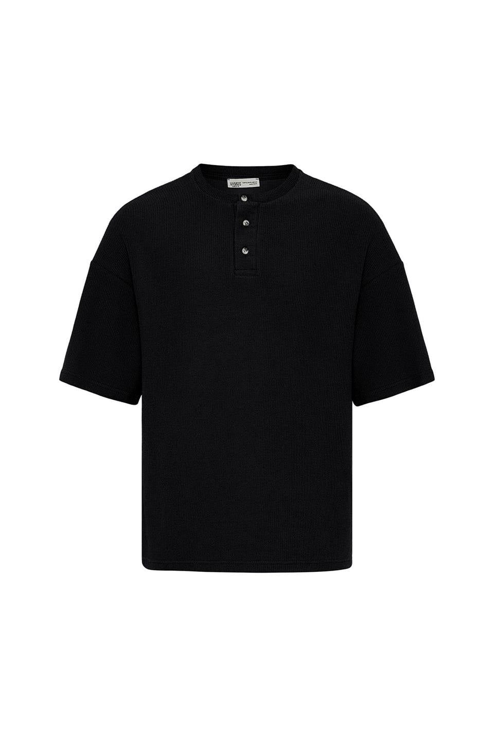 Oversized T-Shirt with Button-Down Collar