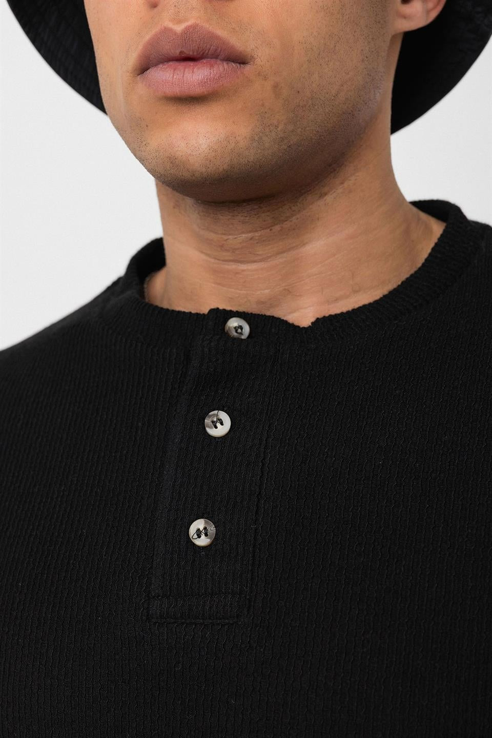 Oversized T-Shirt with Button-Down Collar