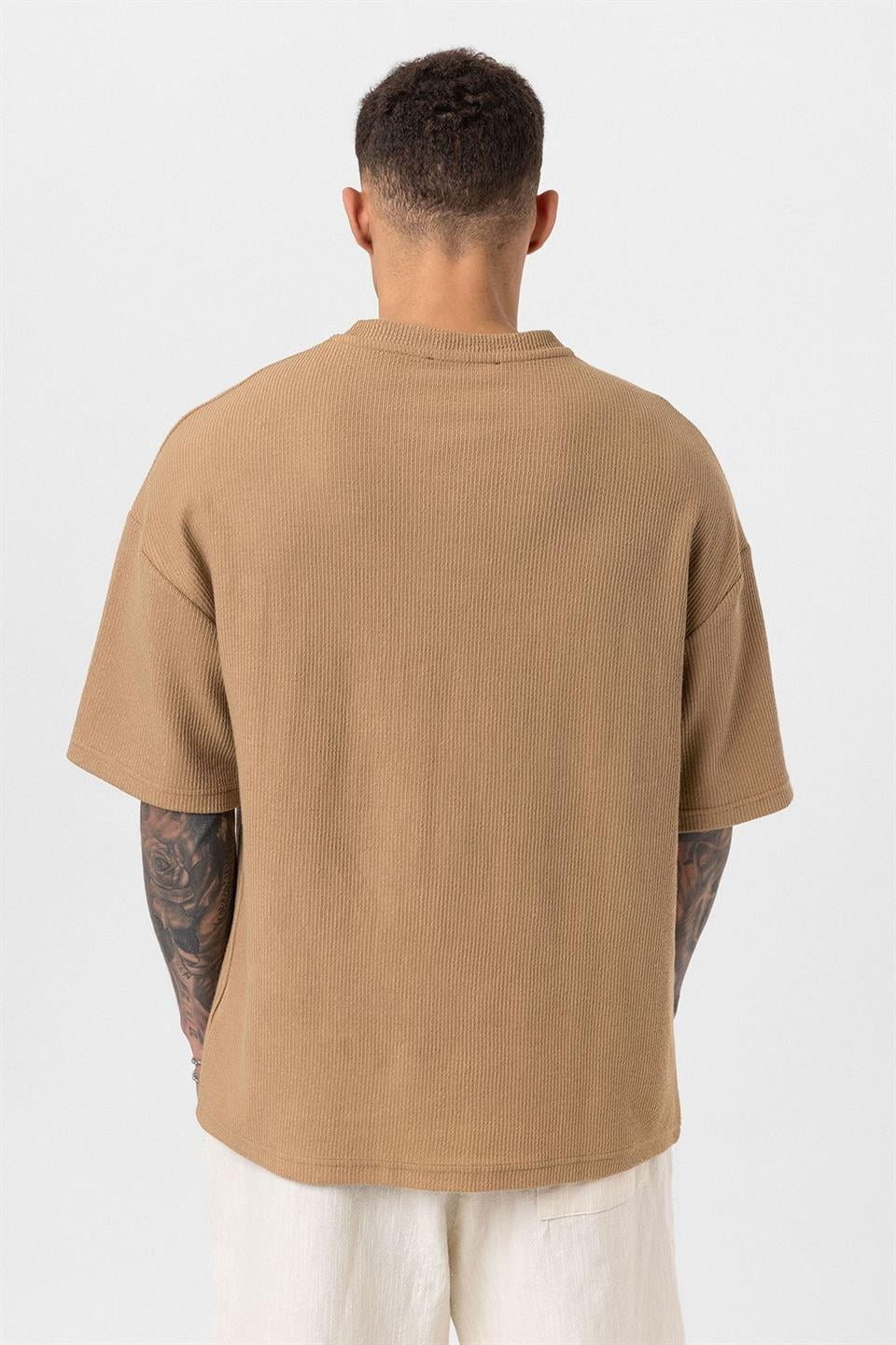 Oversized T-Shirt with Button-Down Collar