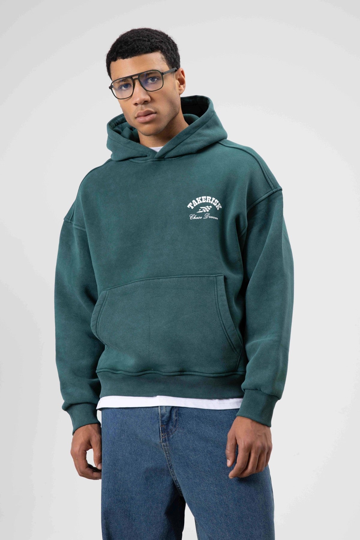 Oversized, Pre-Washed, Boxy-Fit Hooded Sweatshirt