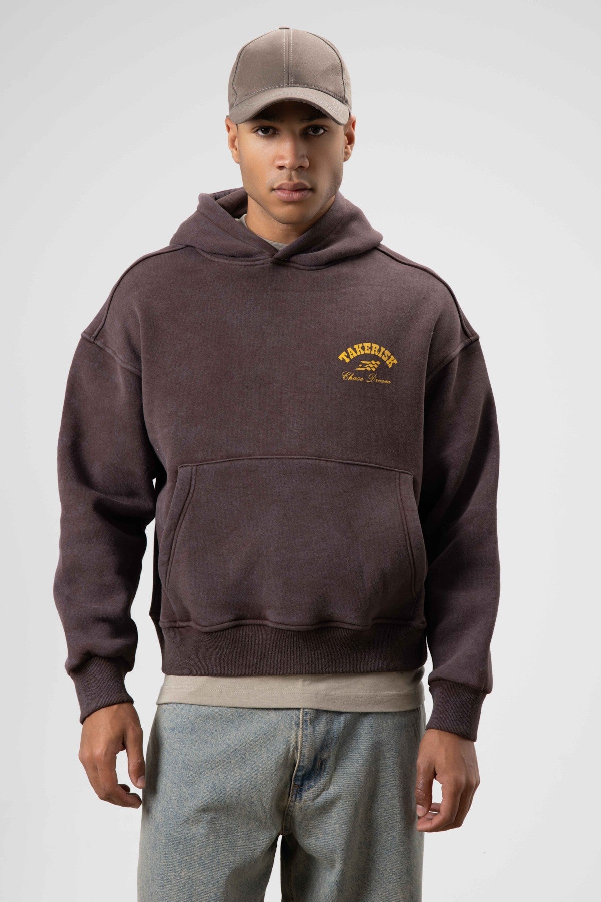 Oversized, Pre-Washed, Boxy-Fit Hooded Sweatshirt