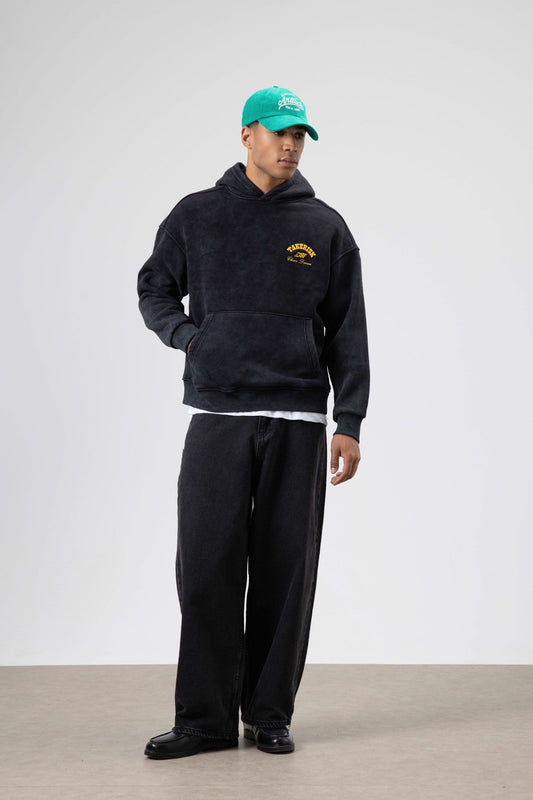 Oversized, Pre-Washed, Boxy-Fit Hooded Sweatshirt
