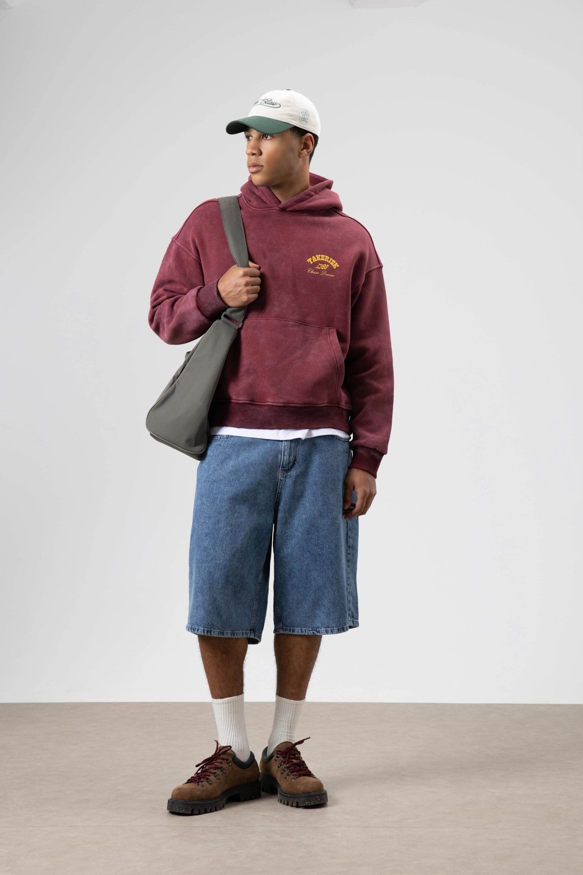 Oversized, Pre-Washed, Boxy-Fit Hooded Sweatshirt