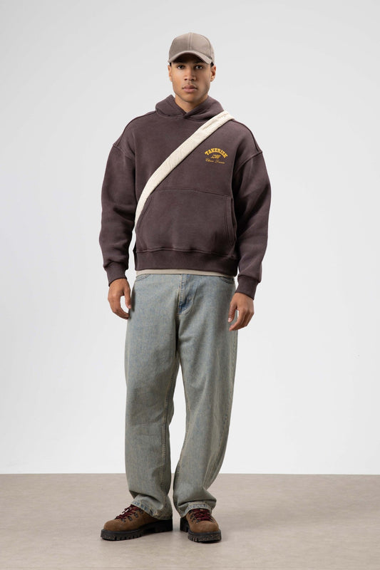 Oversized, Pre-Washed, Boxy-Fit Hooded Sweatshirt