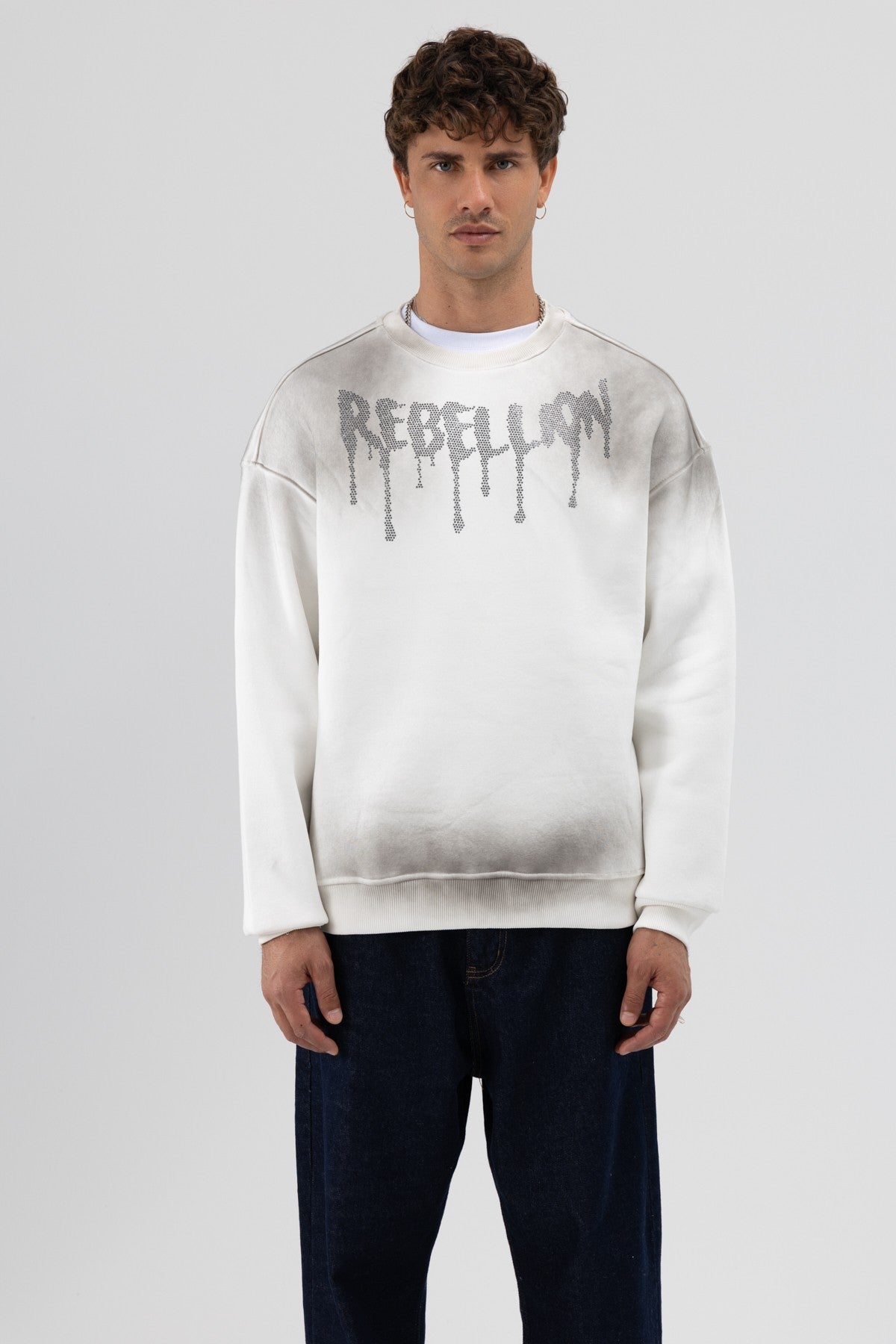 Oversized Printed Sweatshirt (Machine Washable)