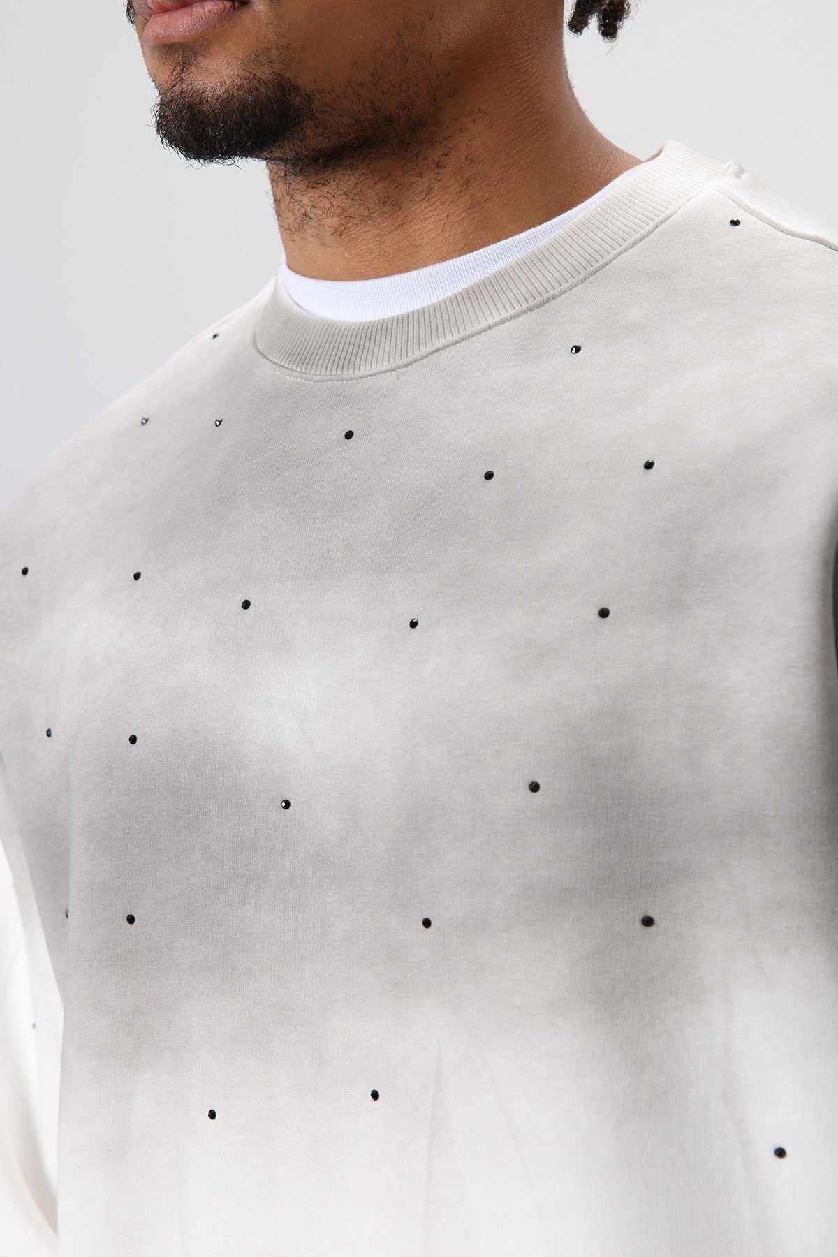 Oversized Sweatshirt with Stone-Washed Details