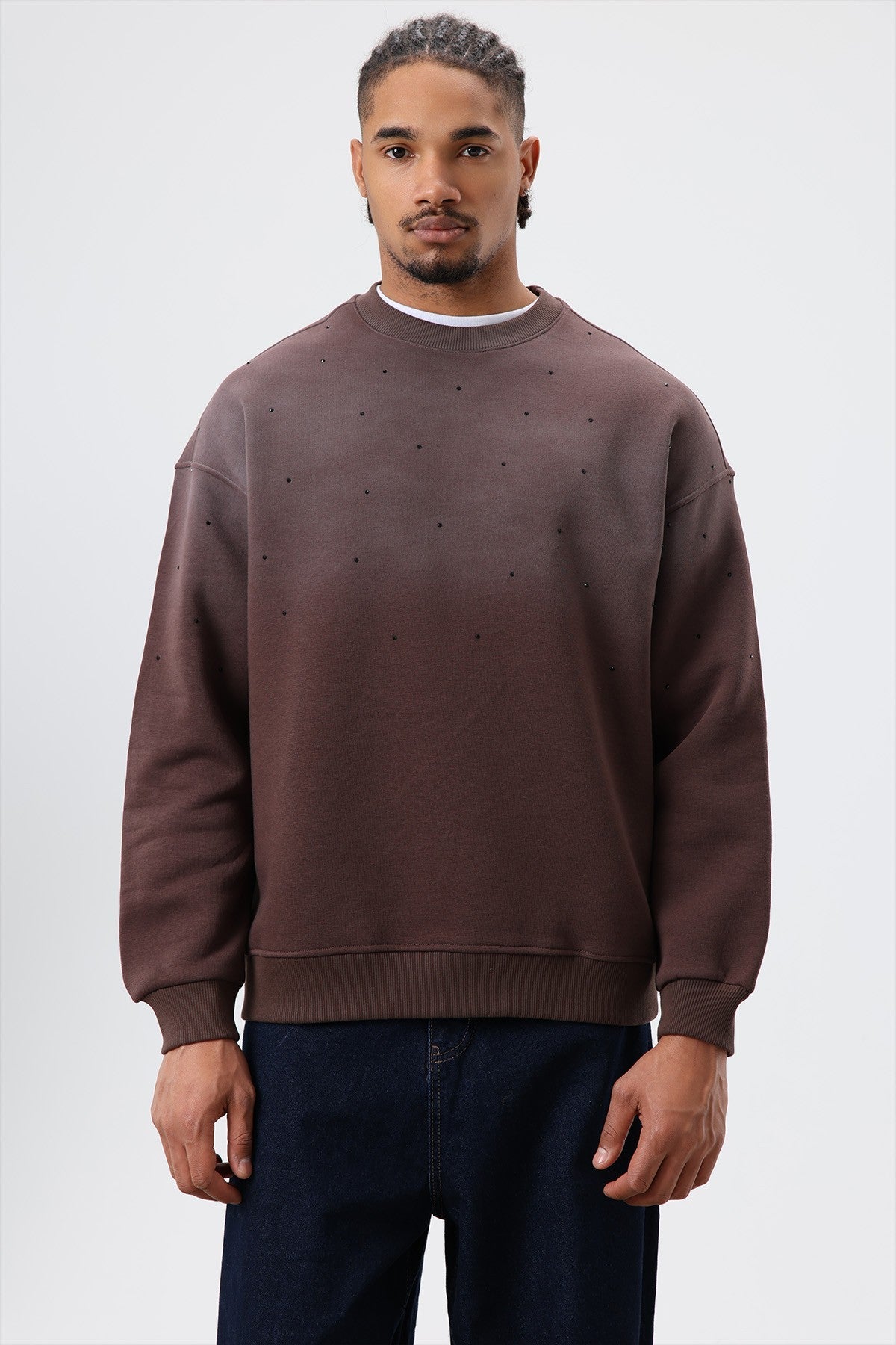 Oversized Sweatshirt with Stone-Washed Details