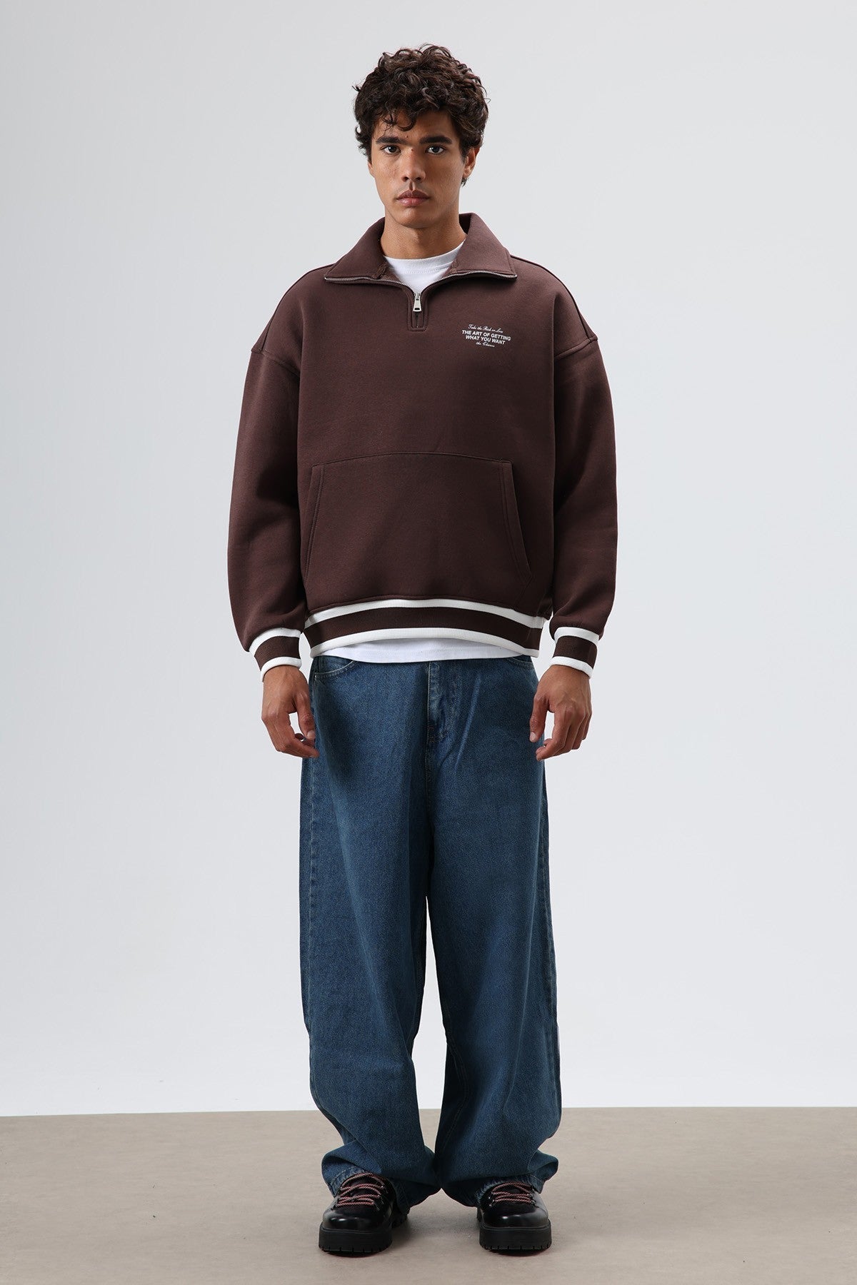 Oversized Polo-Neck Sweatshirt