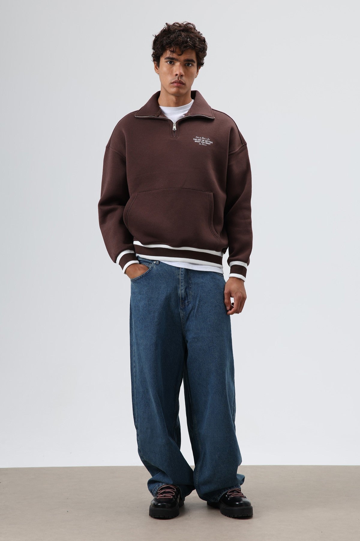 Oversized Polo-Neck Sweatshirt