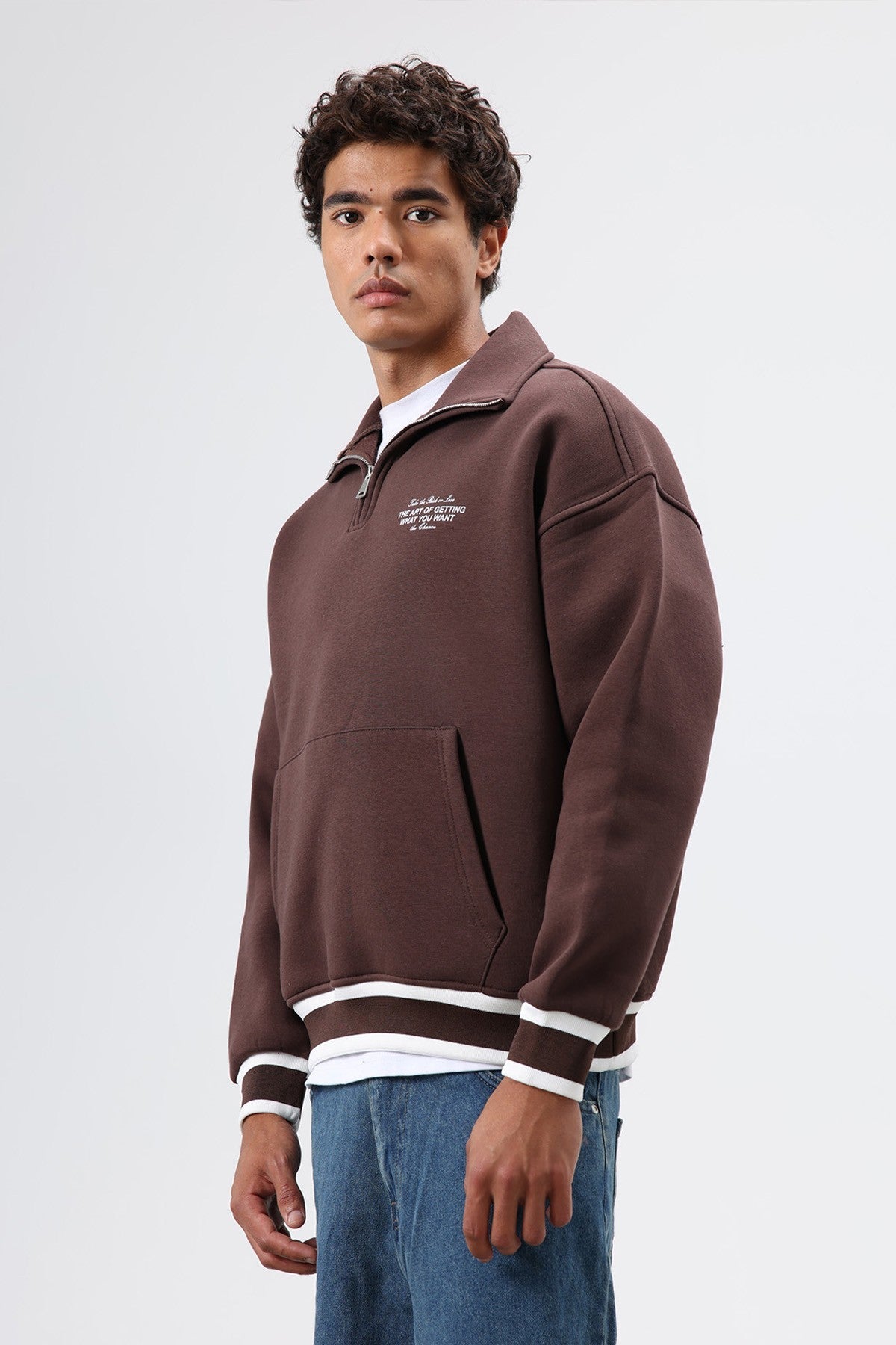 Oversized Polo-Neck Sweatshirt
