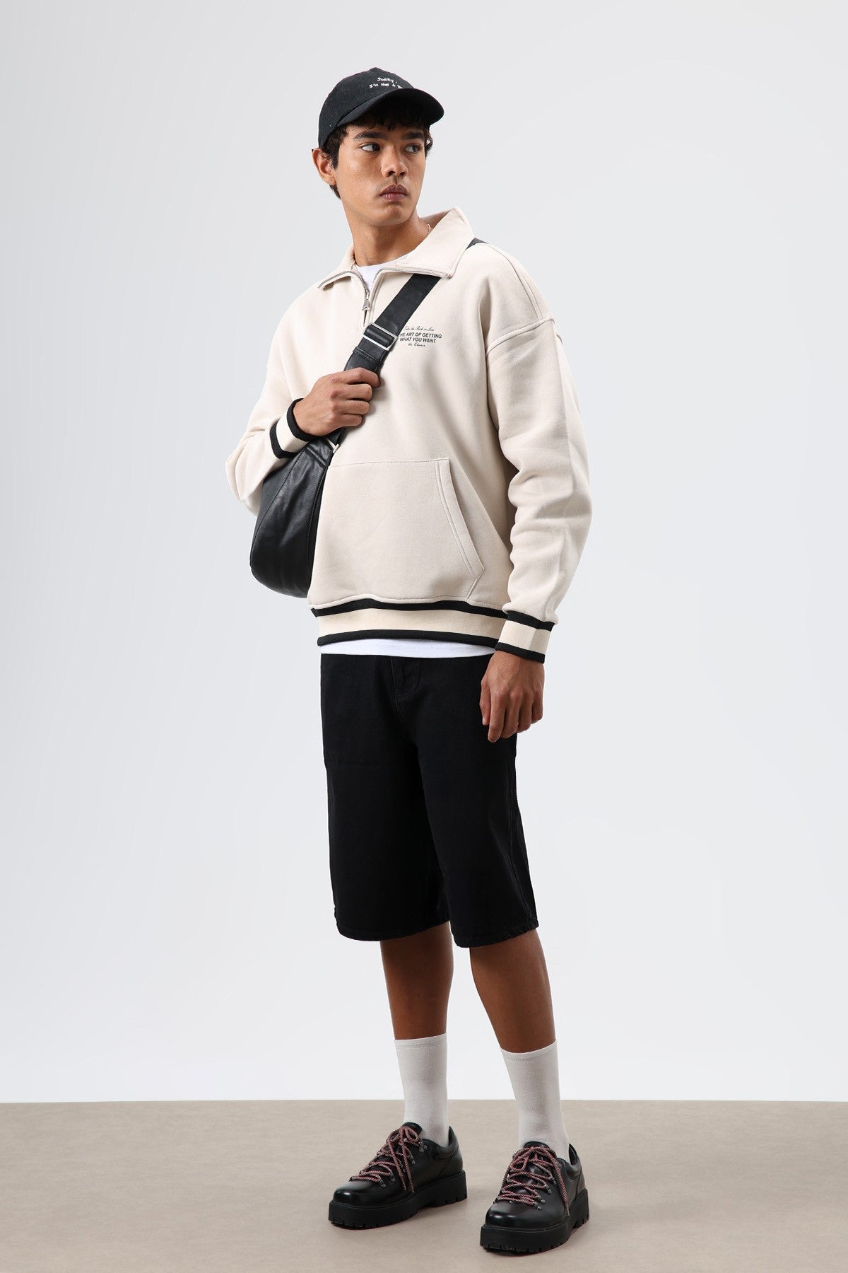 Oversized Polo-Neck Sweatshirt
