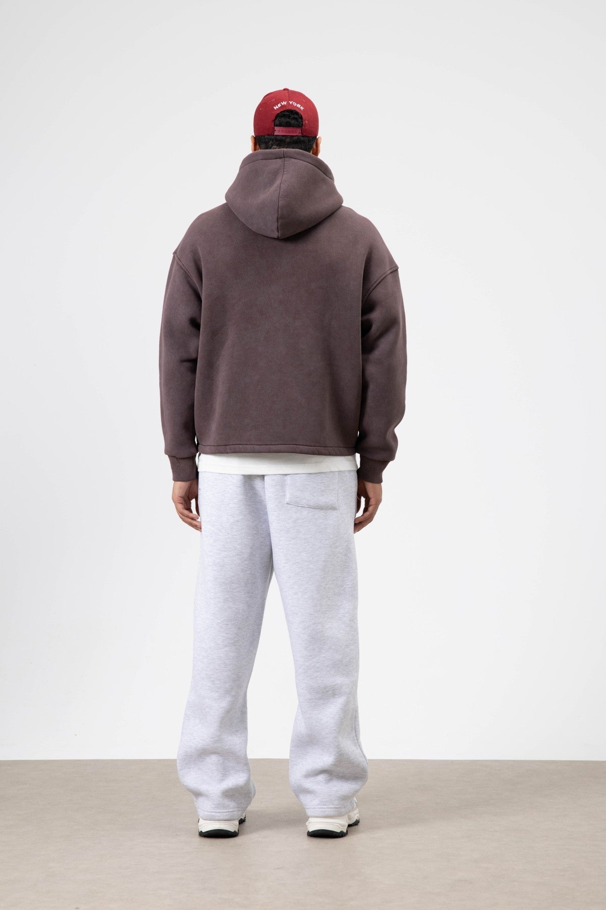 Oversized Zipper-Front Hooded Sweatshirt