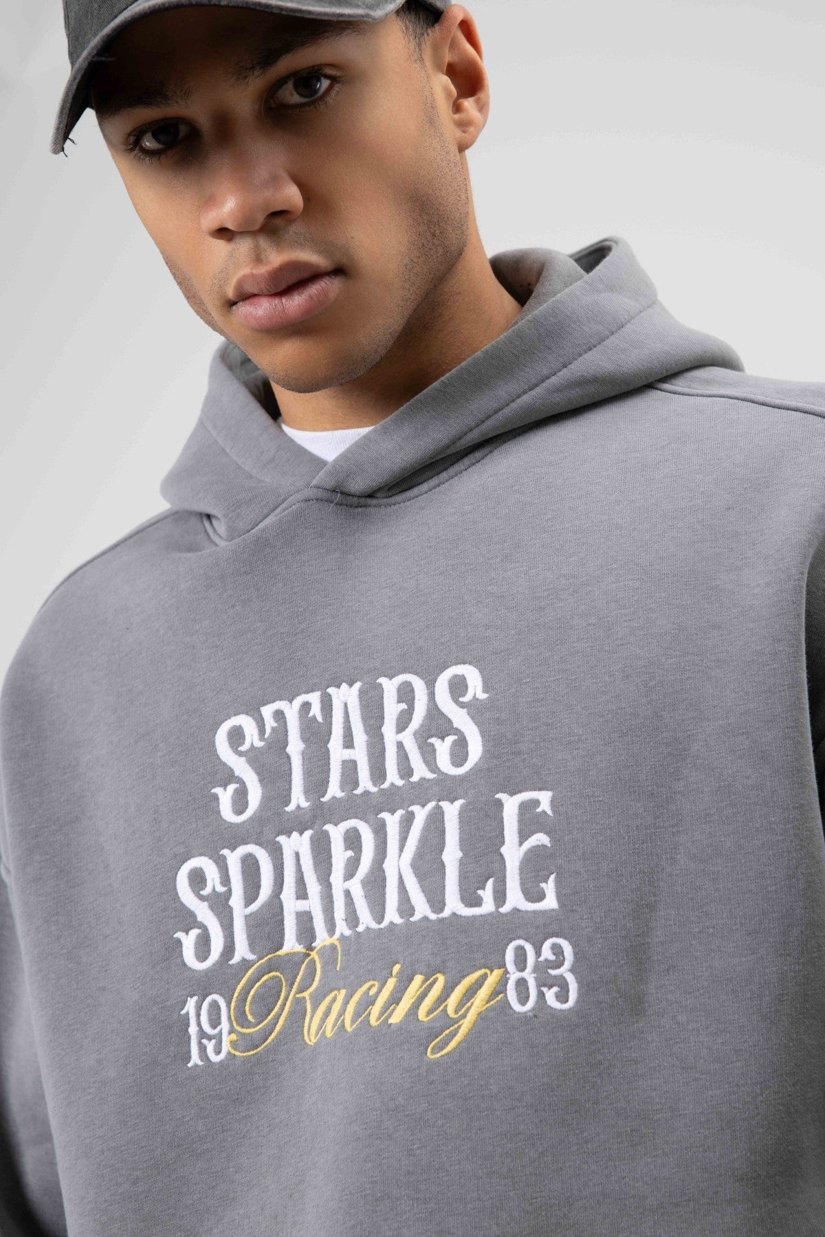 Oversized Embroidered Hooded Sweatshirt
