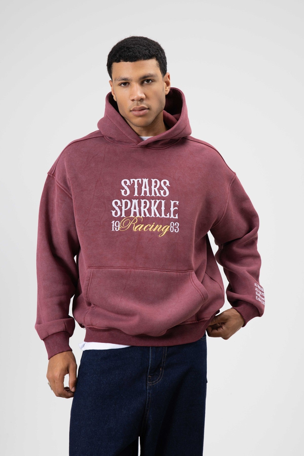 Oversized Embroidered Hooded Sweatshirt