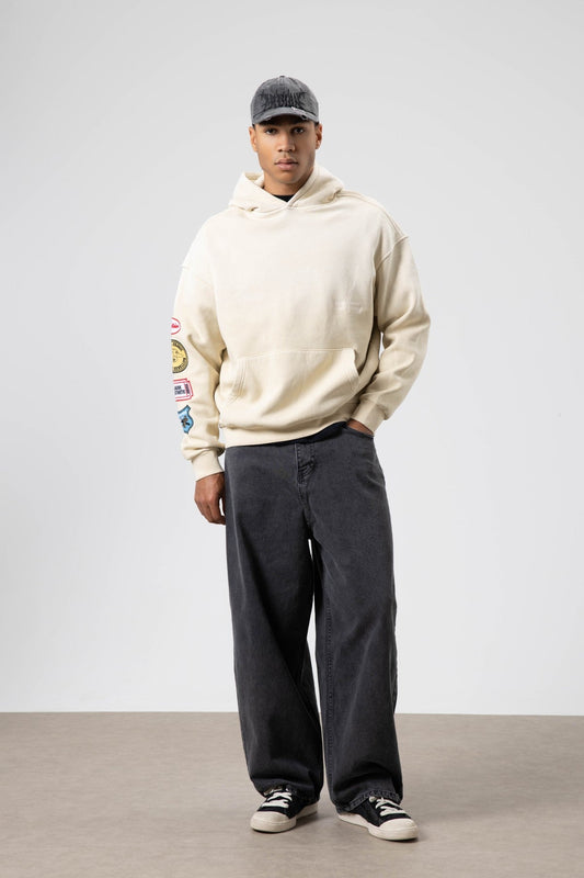 Oversized Printed Hooded Sweatshirt