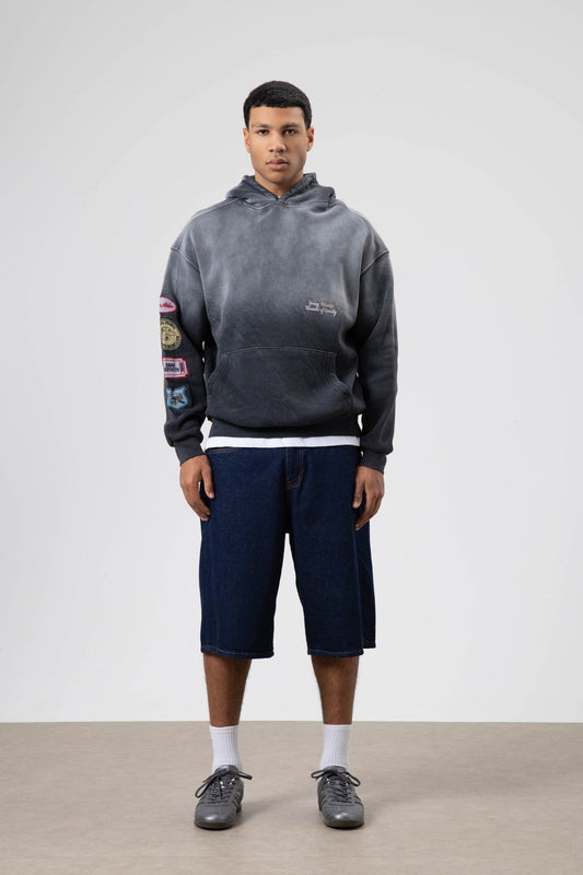 Oversized Printed Hooded Sweatshirt V70-112