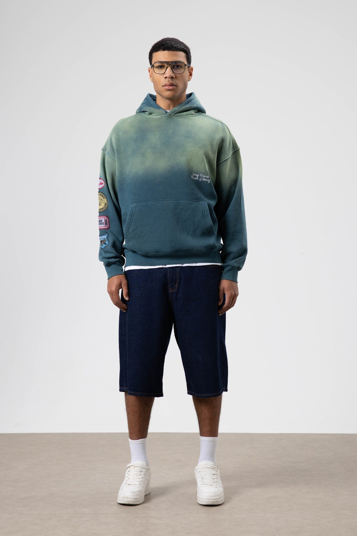 Oversized Printed Hooded Sweatshirt V70-112