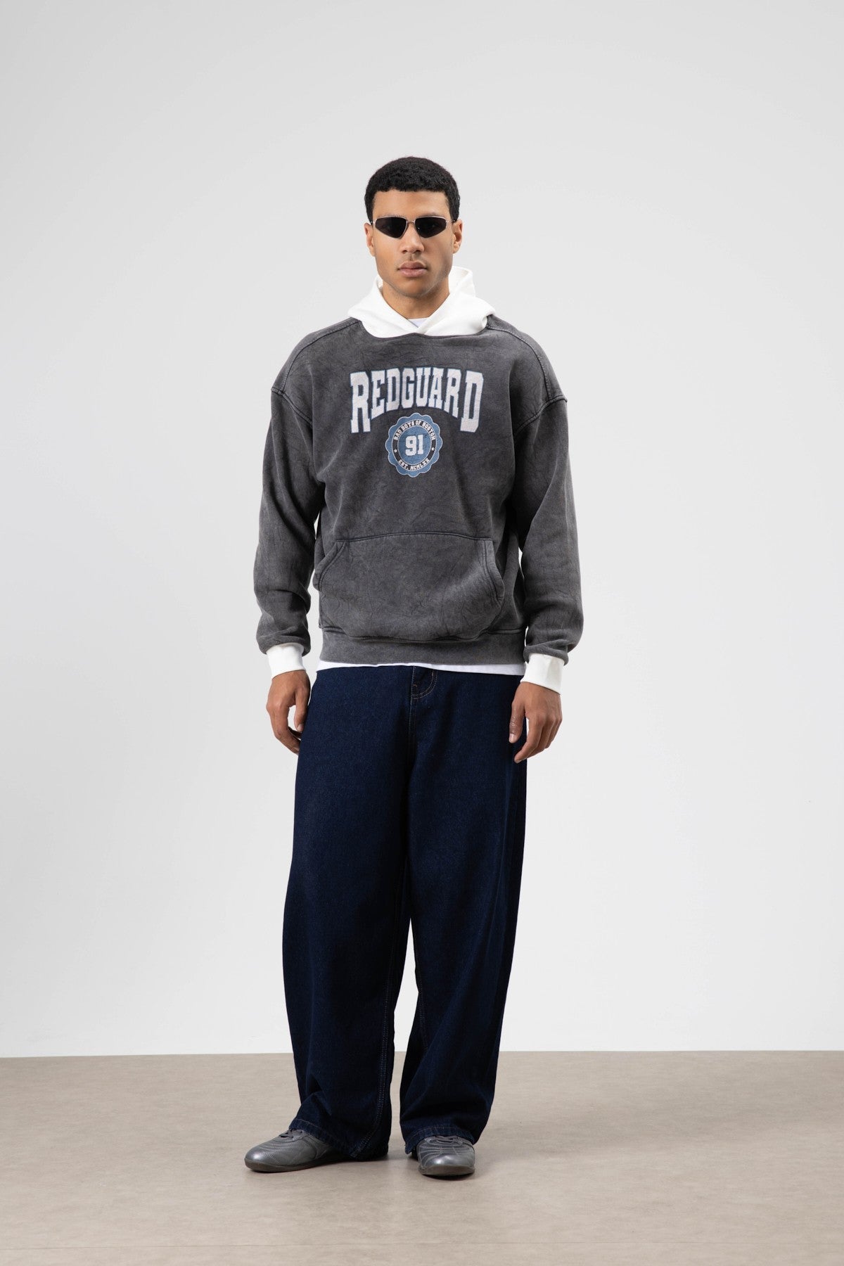 Oversized Printed Hooded Sweatshirt V70-114