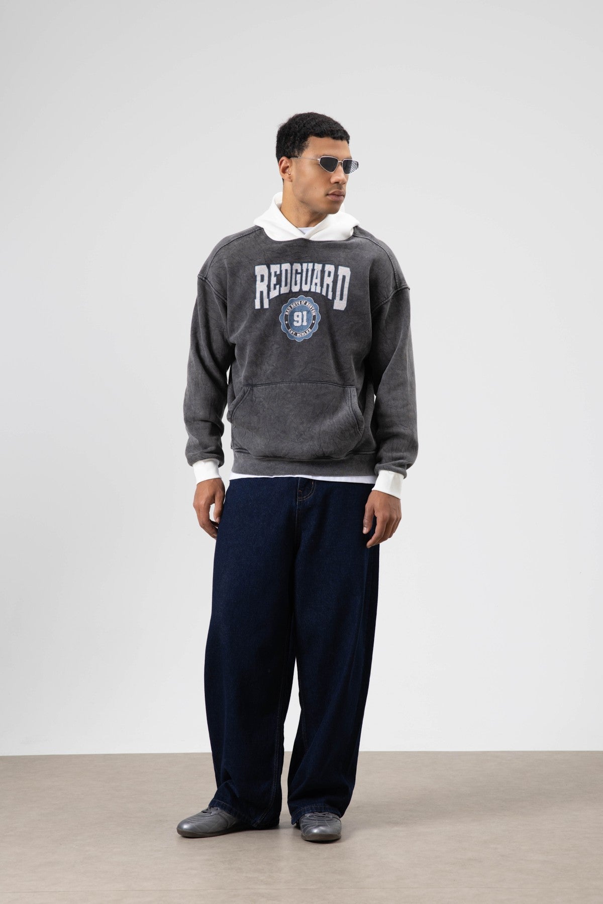 Oversized Printed Hooded Sweatshirt V70-114