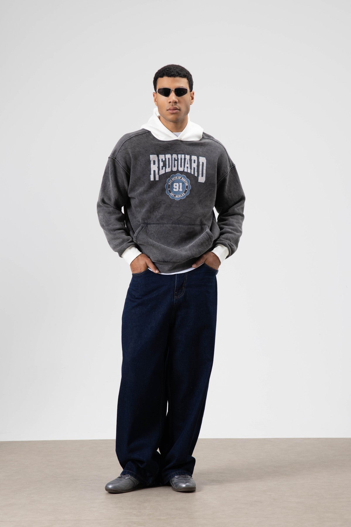 Oversized Printed Hooded Sweatshirt V70-114
