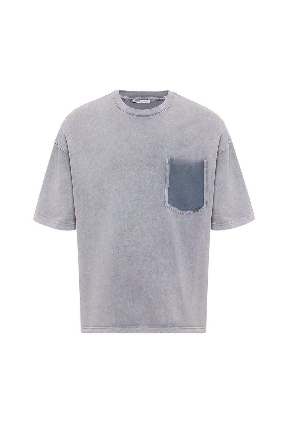 Oversized T-Shirt with Washed Pocket Detail