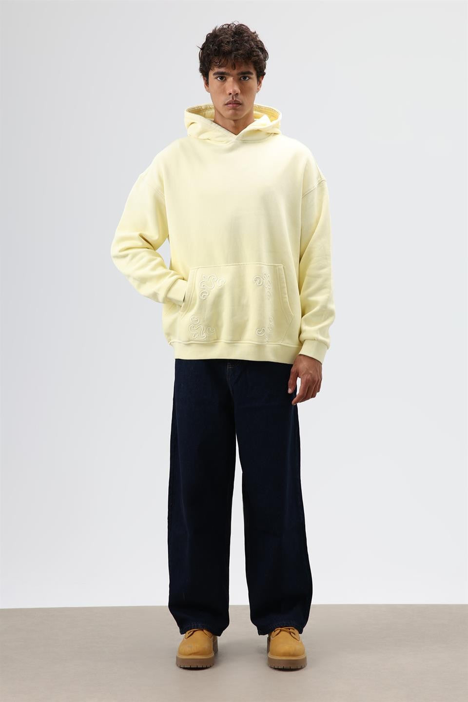 Oversized Hoodie with Embroidered Details