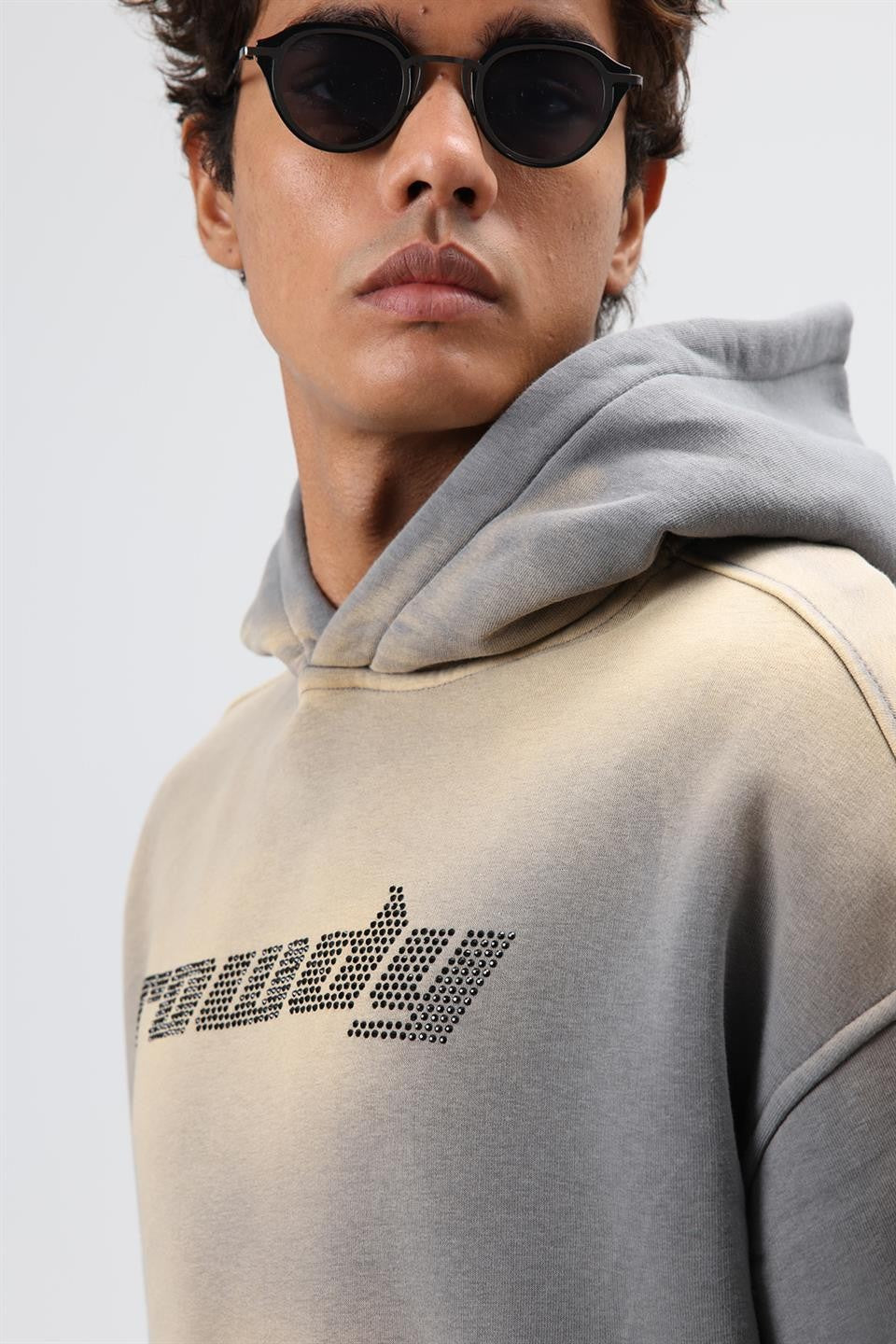 Oversized Printed Washed Hoodie