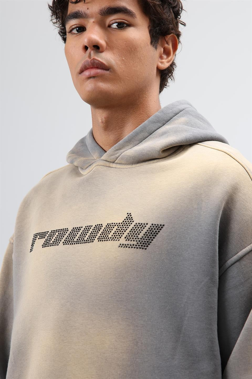 Oversized Printed Washed Hoodie