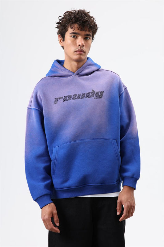 Oversized Printed Washed Hoodie