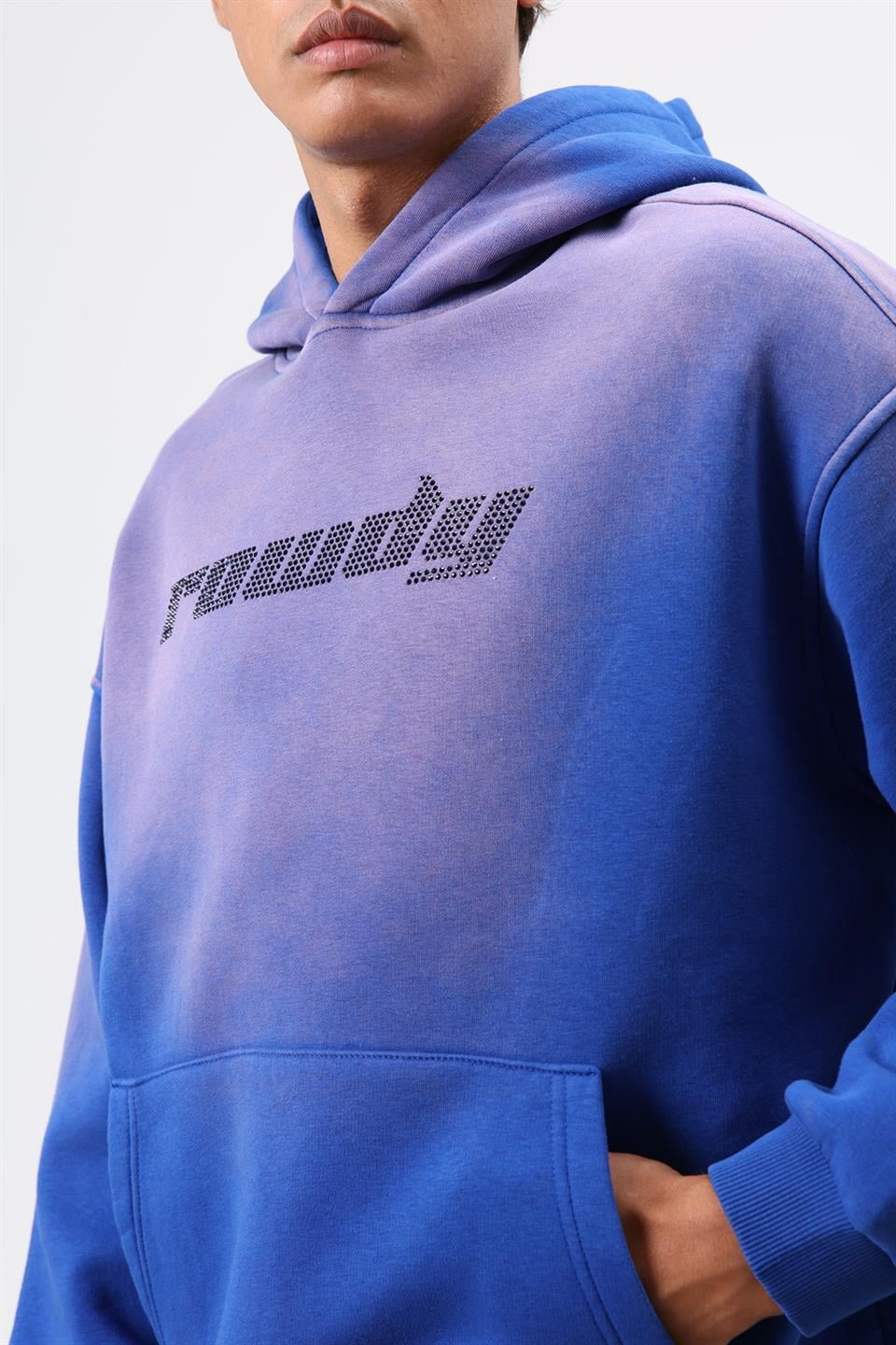 Oversized Printed Washed Hoodie