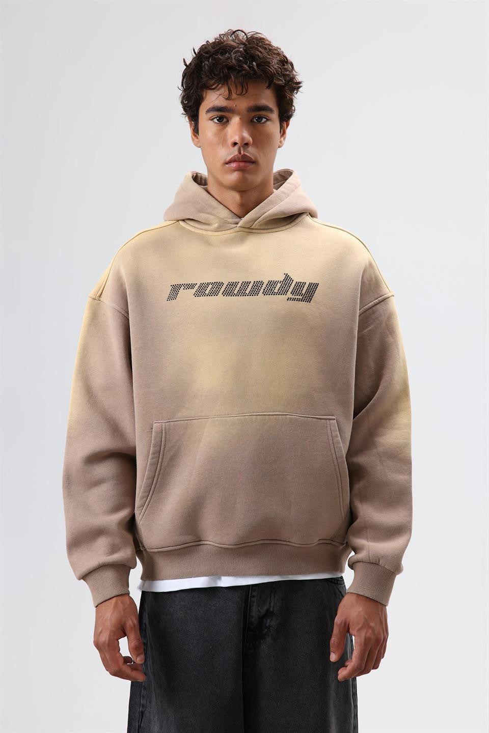 Oversized Printed Washed Hoodie