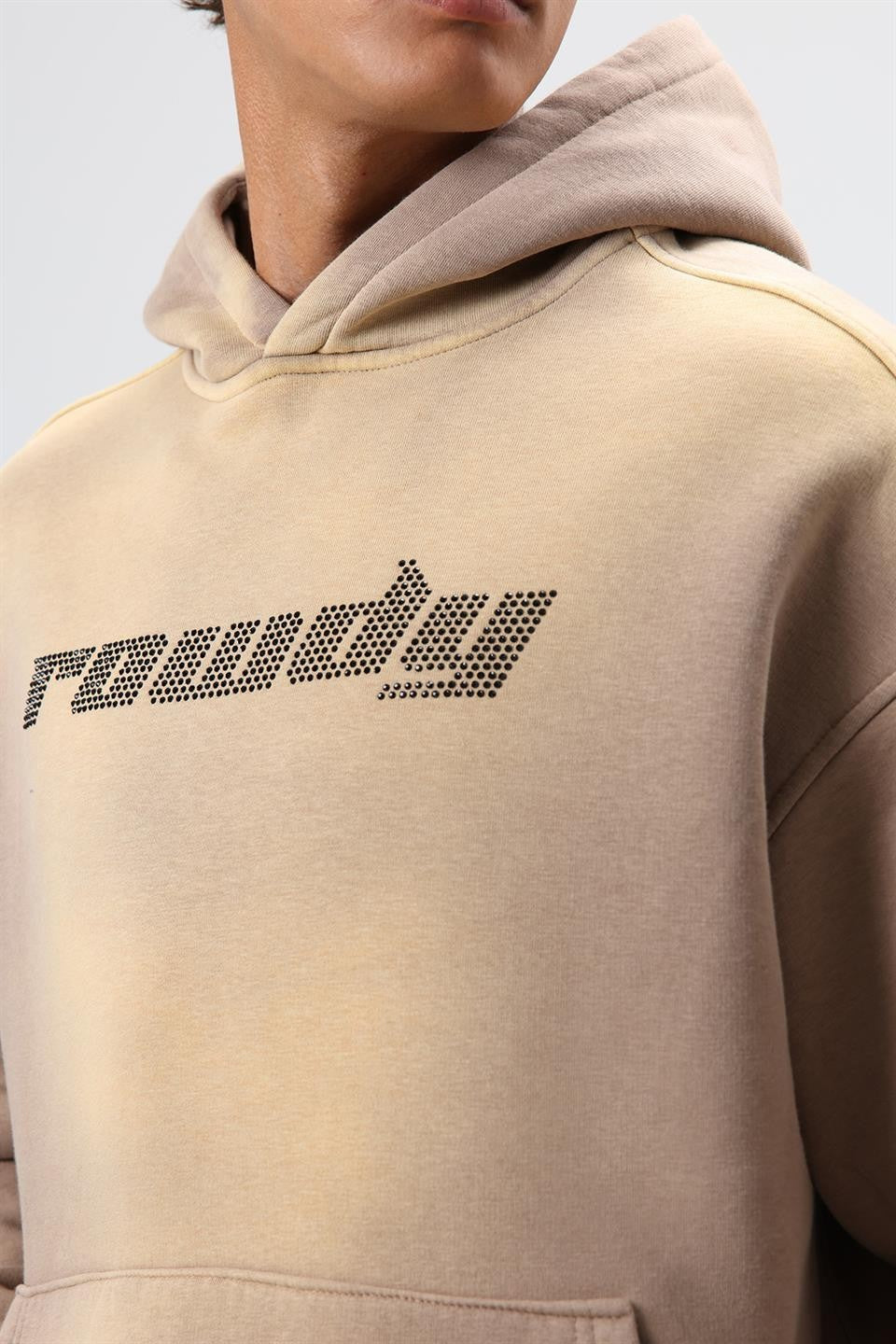 Oversized Printed Washed Hoodie