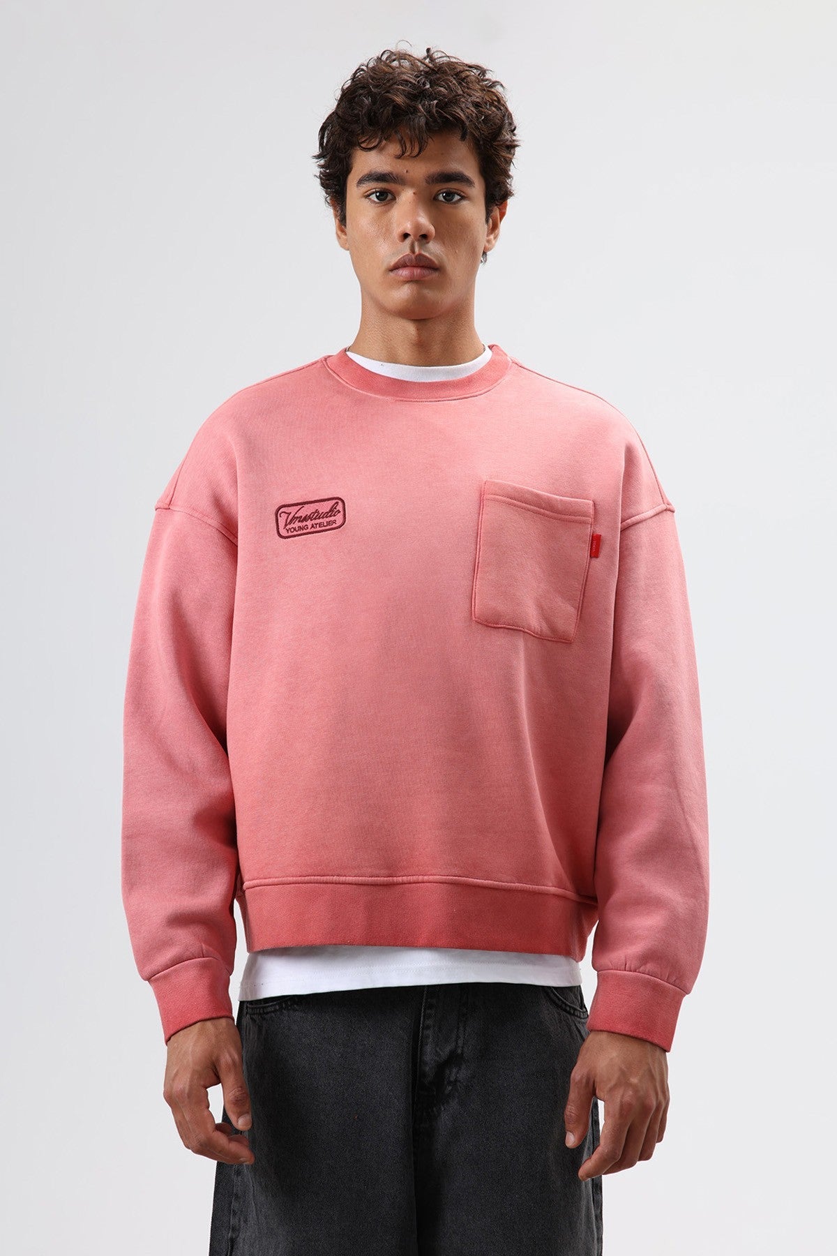 Oversized Bike Neck Sweatshirt with Pockets