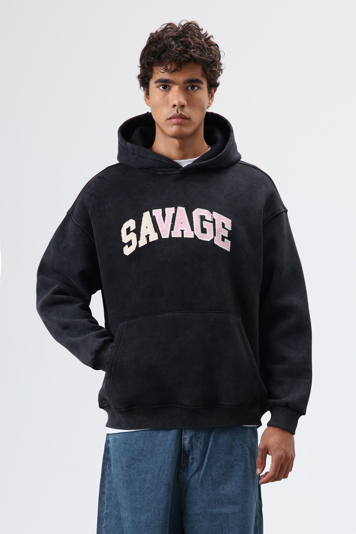 Oversized Printed Hooded Sweatshirt V70-127