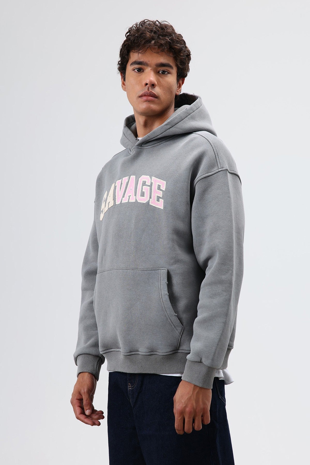 Oversized Printed Hooded Sweatshirt V70-127