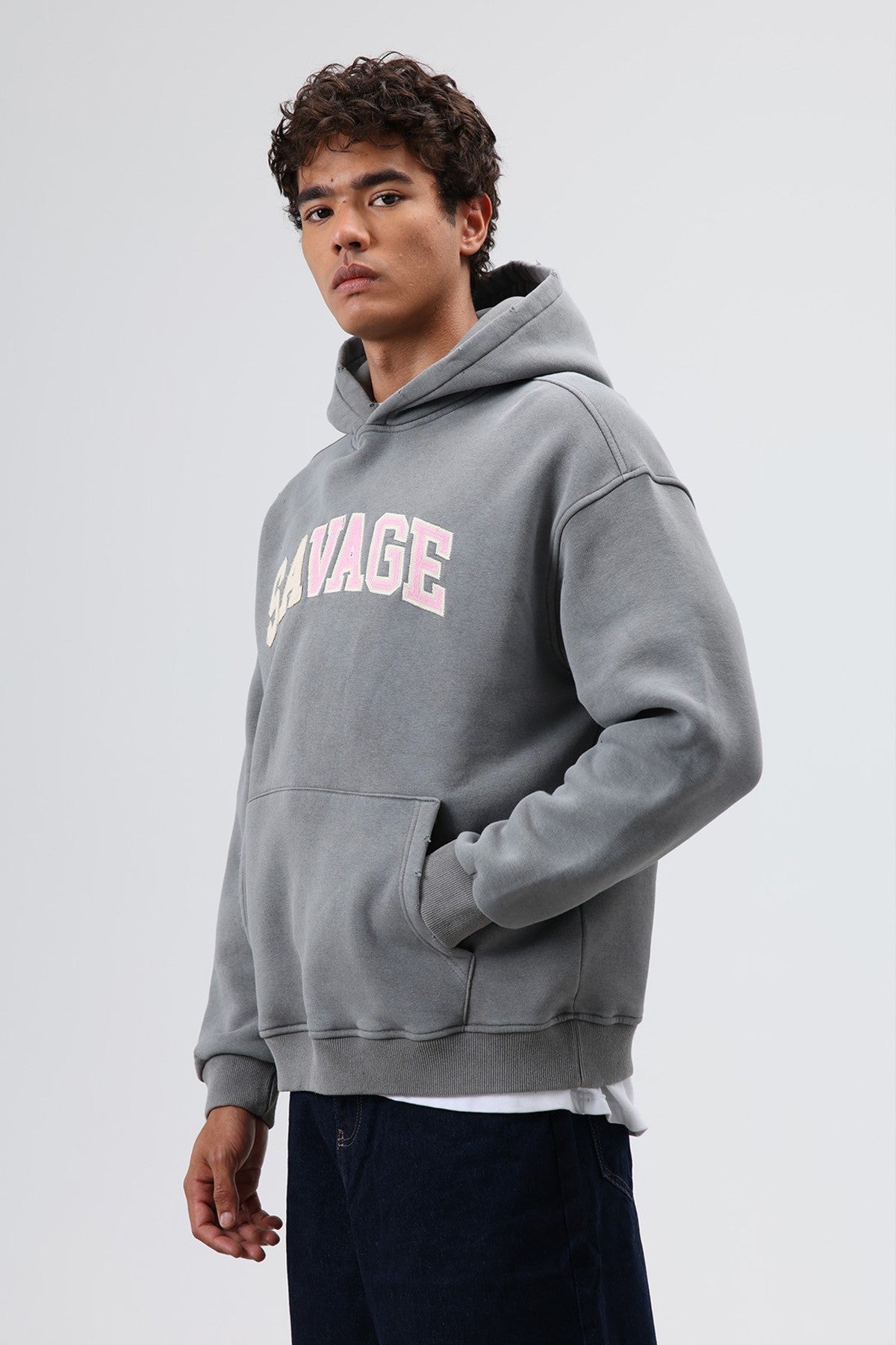 Oversized Printed Hooded Sweatshirt V70-127