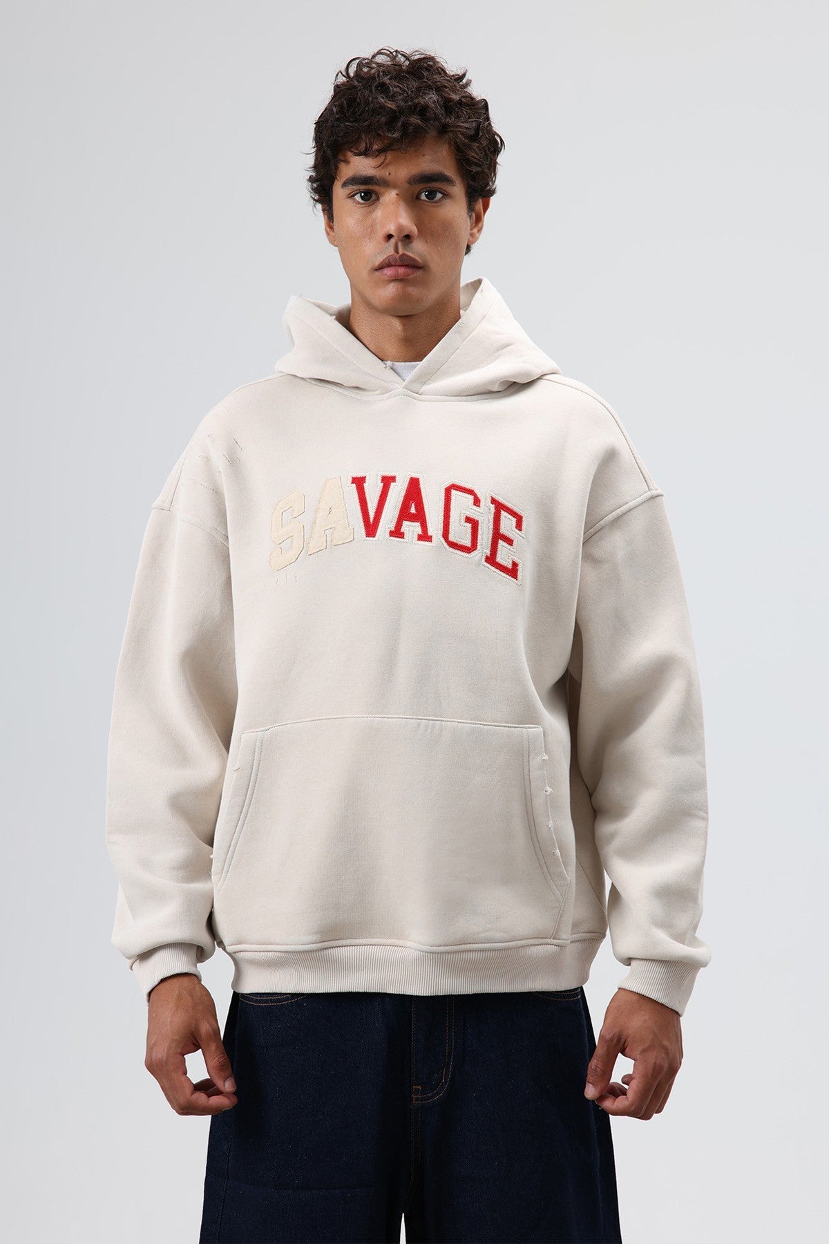 Oversized Printed Hooded Sweatshirt V70-127